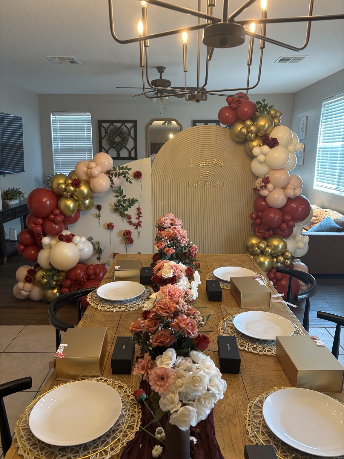 Can’t Say I Do Without You bridal shower décor with balloons, florals, and a styled tablescape
